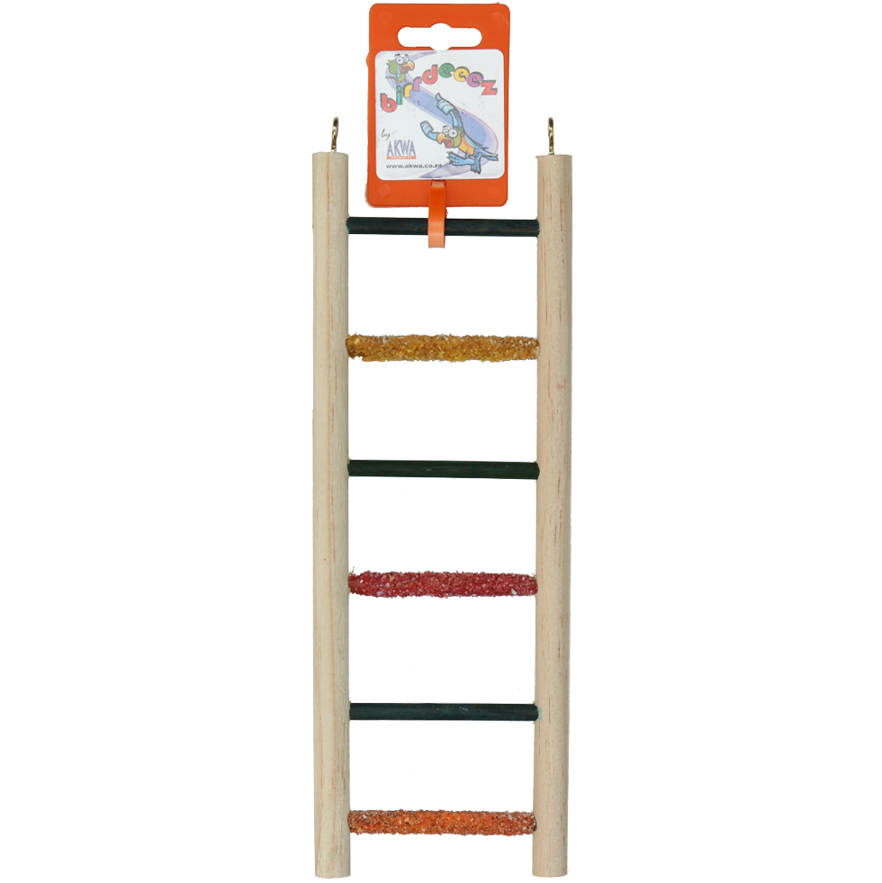 Birrdeeez Leiter All Wood Sittich 6 Stufen – Farbenfrohes Design Für Große Vögel