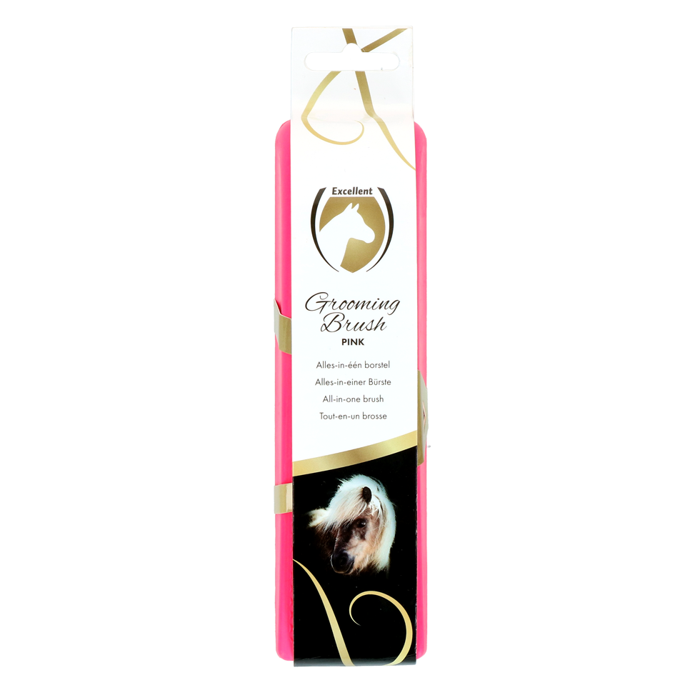 Excellent Pferdepflege Bürste M Rosa – Ergonomischer Griff für Bequemlichkeit