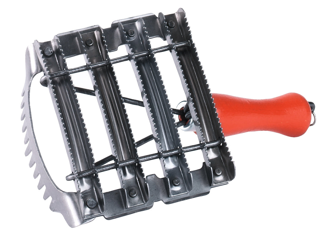 PferdeWelt Metall-Striegel 8-reihig Durchbrochen – Ergonomischer Handgriff für Optimalen Komfort