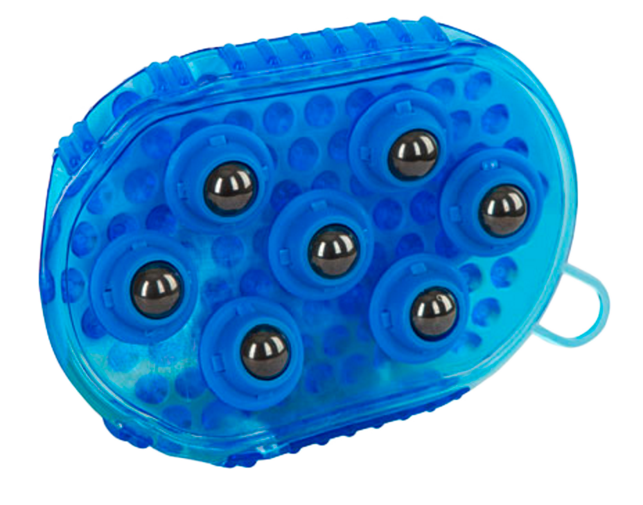Bürstenzauber Magnet Massage Bürste Blau – Luxus Pferdemassage Mit 7 Edelstahlwalzen
