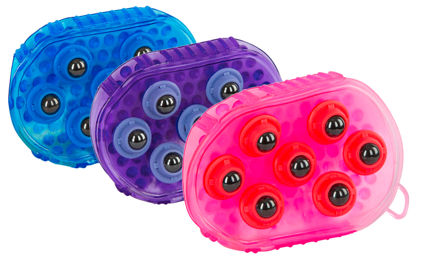 BürstenLuxus Magnet Massagebürste Lila – Ergonomische Pferdemassage Mit 7 Walzen