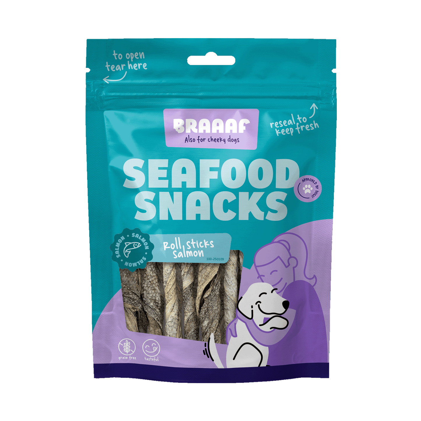 Braaaf Seafood Lachs Roll Sticks – 100 Prozent Fisch für Allergiker
