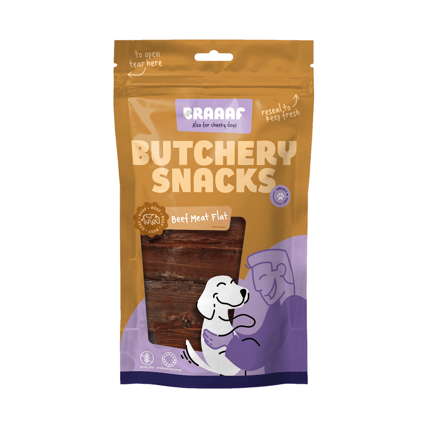 Braaaf Butchery Snacks Dörrfleisch Flach 125 g – 100 Prozent Natürliche Inhaltsstoffe