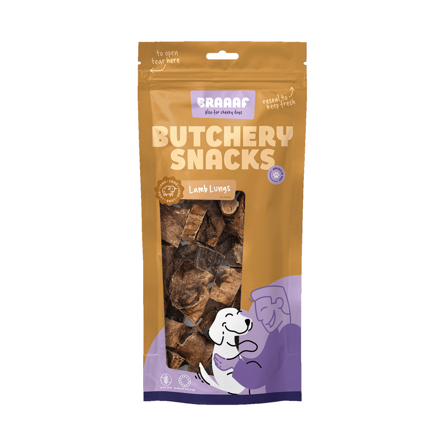 Braaaf Butchery Snacks Lammlungen 85 g – 100 Prozent Natürliches Qualitätsfleisch