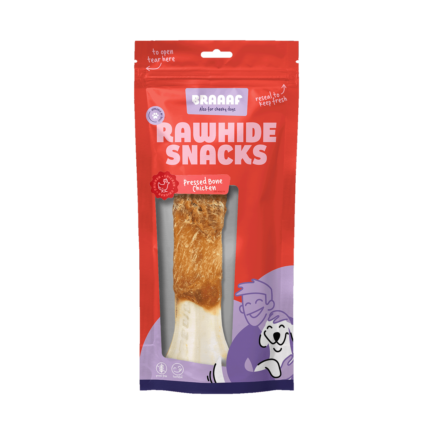 Braaaf Rawhide Pressed Bone Huhn – Zahnpflege durch Kauen