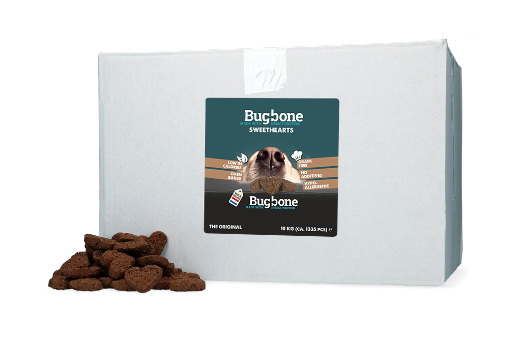 Bugbone Bulkverpackung Sweethearts 10 kg – Nachhaltiger Insektenprotein Snack für Hunde