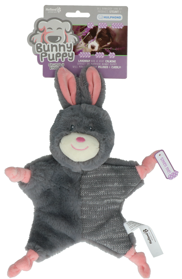 Bunny Puppy Crunchy Knot – Superweiches Plüschspielzeug Mit Quietscher und Lavendelfüllung