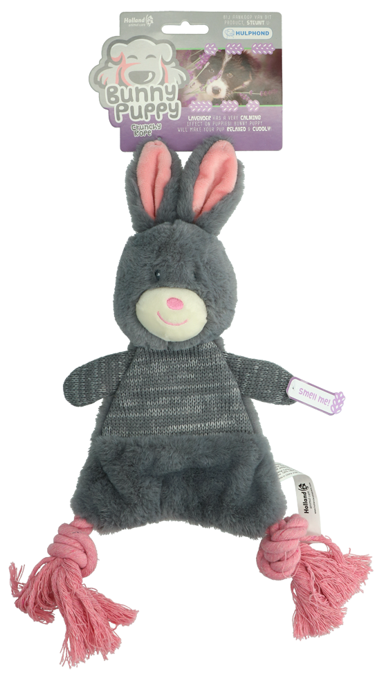 Bunny Puppy Crunchy Rope – Superweiches Plüsch mit Quietscher und Lavendelfüllung