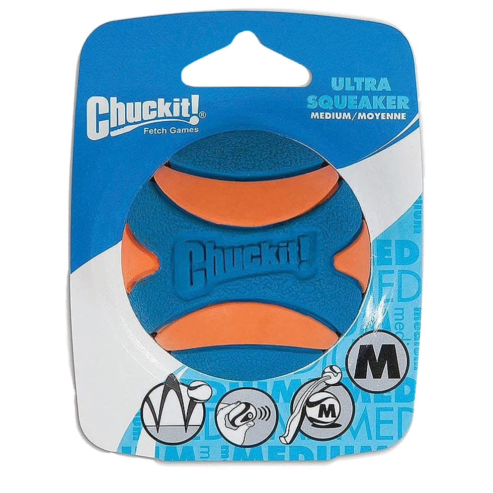 Chuckit Ultra Squeaker Ball M – Hohe Sprungkraft und Spielvergnügen