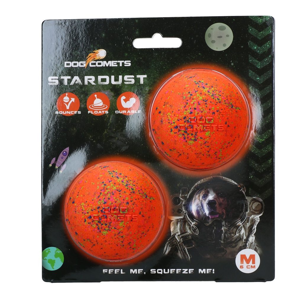 Dog Comets Stardust Orange M – Extrem Langlebiger Naturkautschukball