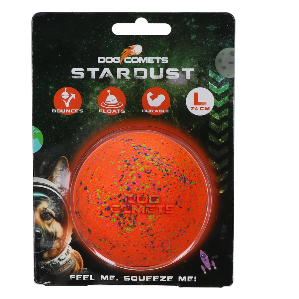 Dog Comets Stardust Orange L – Extrem Langlebiger Naturkautschukball