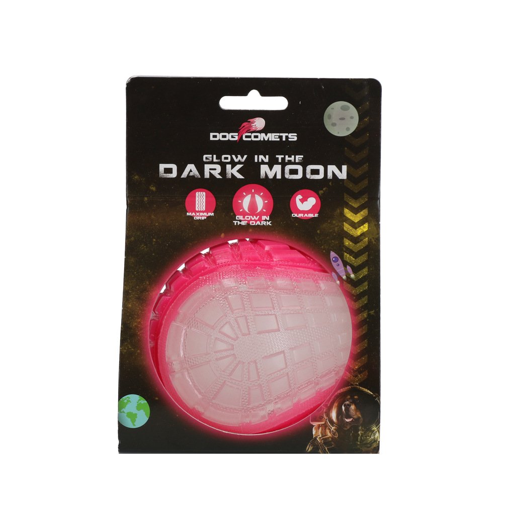 Dog Comets Glow In The Dark Moon Ball L Rosa – Leuchtet Im Dunkeln Für Endlosen Spielspaß