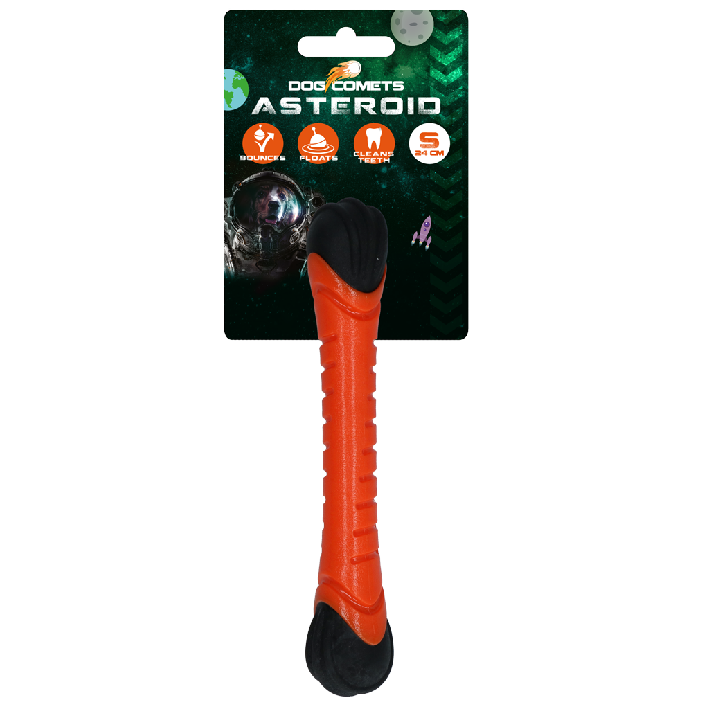 Dog Comets Asteroid Wurfstab S Orange – Stundenlanger Spielspaß für Hunde