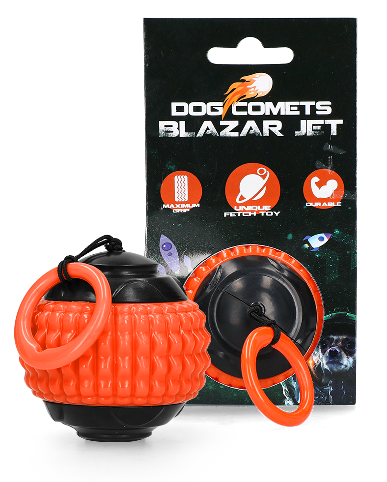 Dog Comets Blazar Jet Orange – Multifunktionaler Spielball Mit Automatischer Rückholschnur