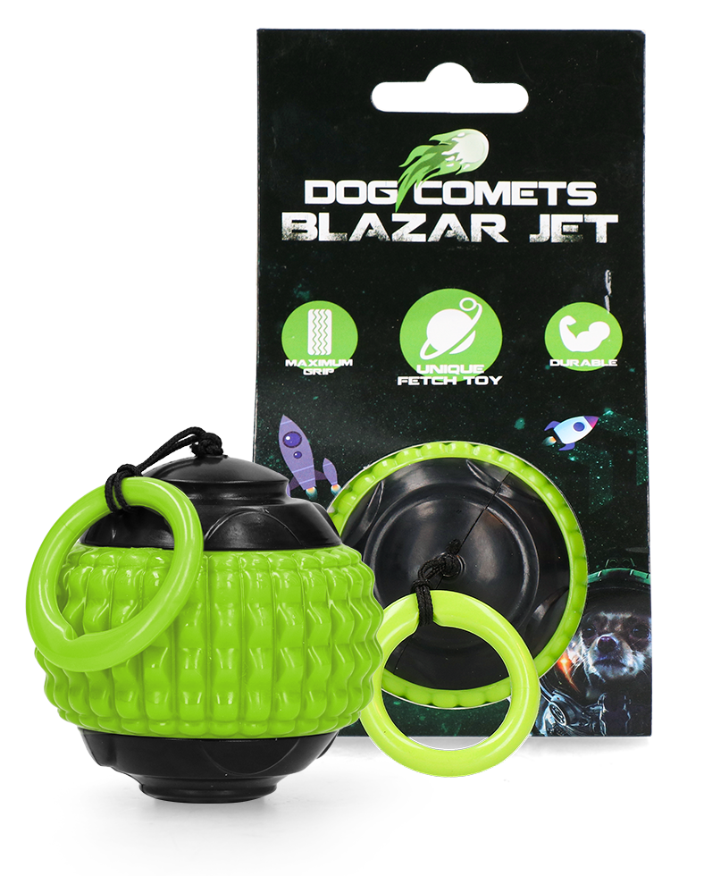 Dog Comets Blazar Jet Grün – Multifunktionaler Spielball Mit Rückholschnur