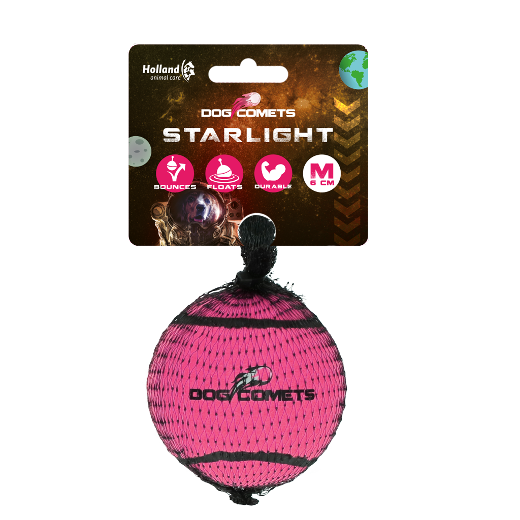 Dog Comets Starlight Tennisball M Rosa – Extrem Robuster Und Hoch Springender Ball