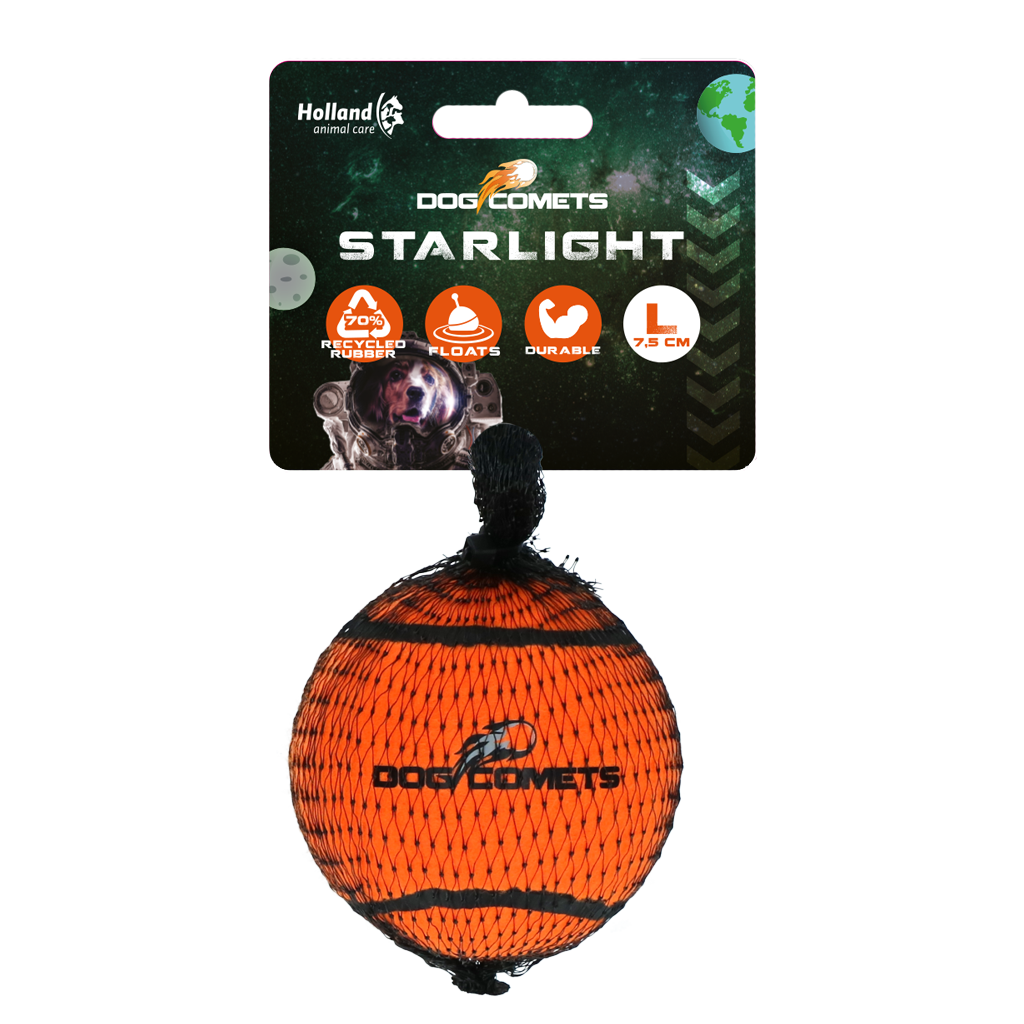 Dog Comets Starlight Tennisball L Orange – Extrem Widerstandsfähig und Hochspringend