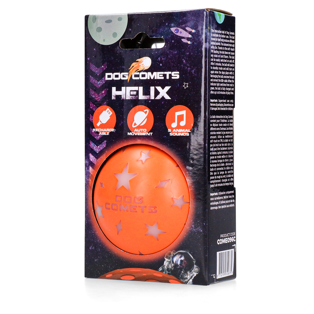 Dog Comets Helix Orange – Interaktiver Bewegungsspielzeug Ball