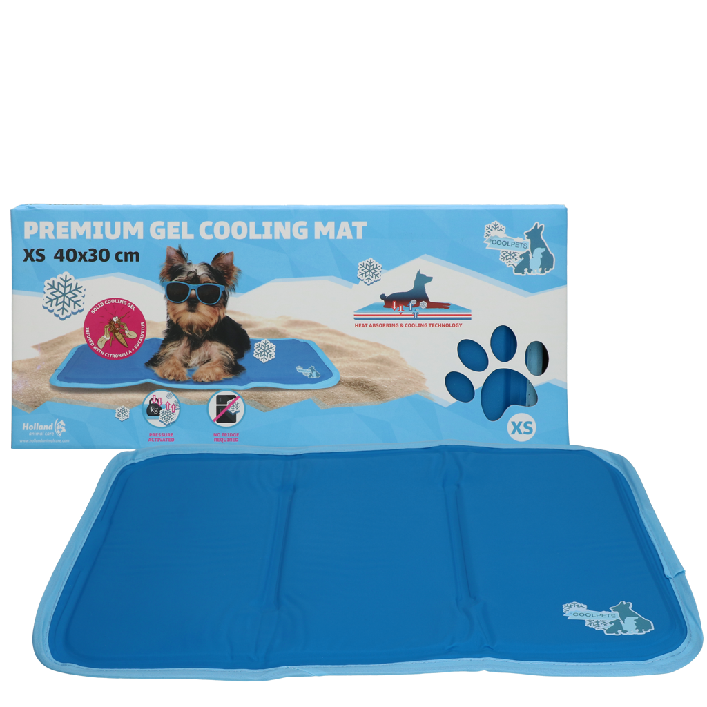 CoolPets Premium Gel Kühlmatte XS 40x30cm – Temperaturregulierend Mit Citronella Und Eukalyptus