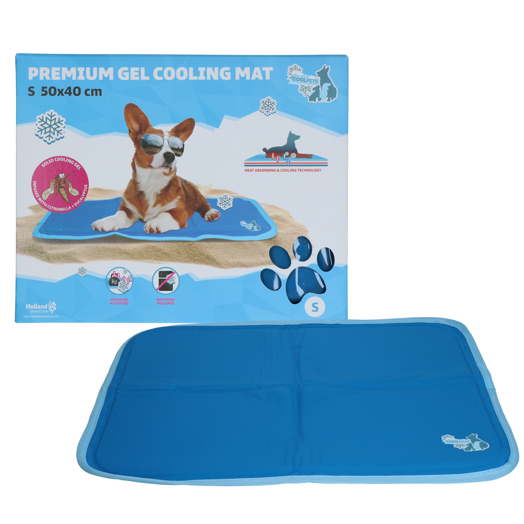 CoolPets Premium Gel Kühlmatte S 40x50cm – Temperaturregulierung Mit Citronella Und Eukalyptus