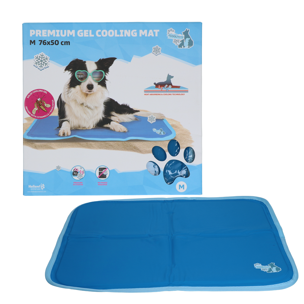 CoolPets Premium Gel Kühlmatte M 50x76cm – Erfrischende Temperaturregulation mit Citronella und Eukalyptus