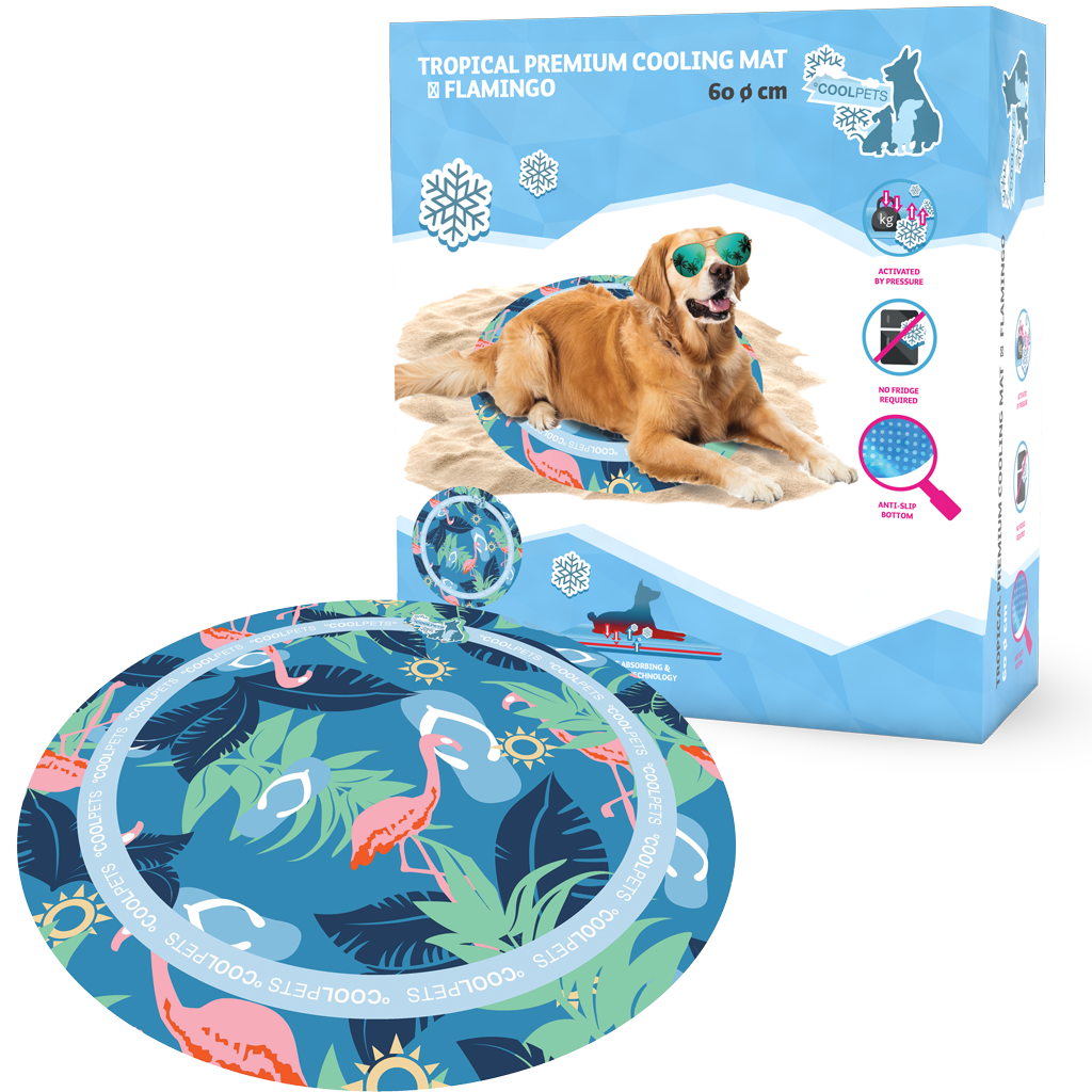 CoolPets Tropical Premium Kühlmatte Flamingo – Effektive Kühlung Für Ihren Hund