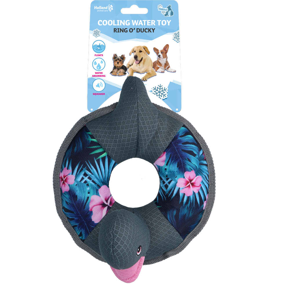 CoolPets Ring O' Ducky Flower – Schwimmendes Kühles Hundespielzeug