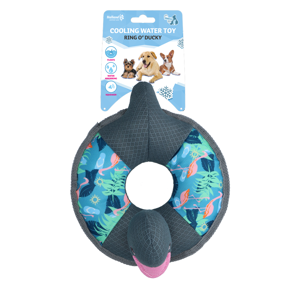 CoolPets Ring O' Ducky Flamingo – Robustes Hundespielzeug Für Sommerliche Abkühlung