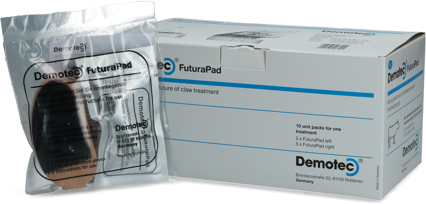 Demotec FuturaPad 10 Behandlungen – Einfache Anwendung für Kuhhufe