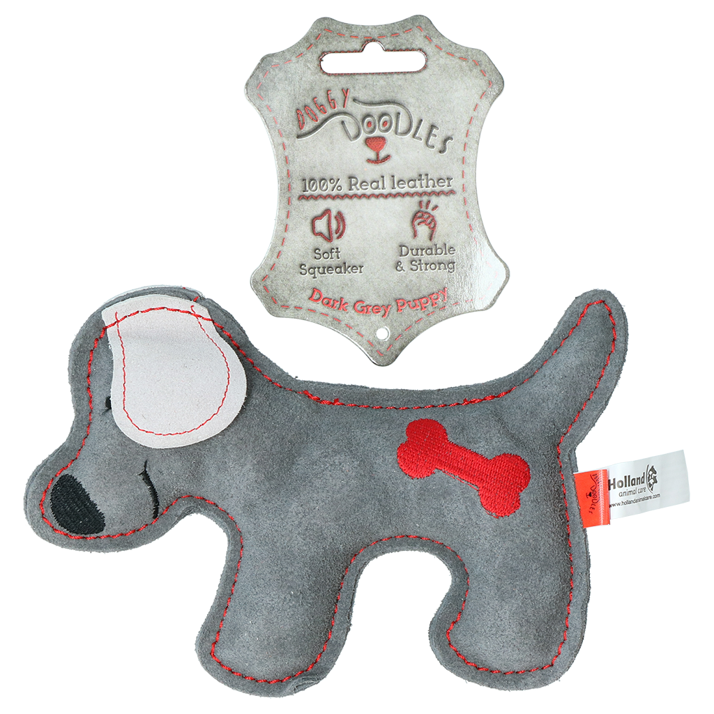 Doggy Doodles Donkey Braun Welpe – Hochwertiges Rindsleder mit Lautarmem Quietscher