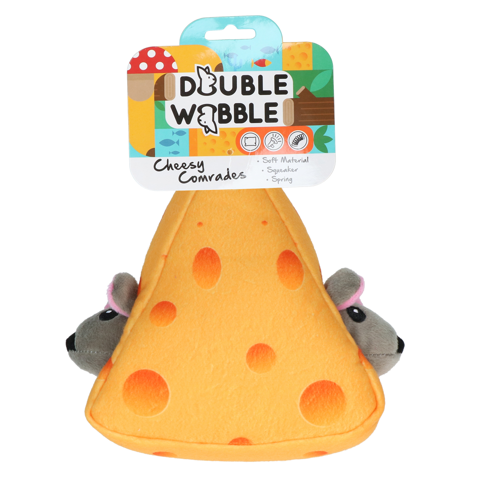 Double Wobble Cheesy Comrades – Extra Weiches Kuscheltier Mit Lustigen Quietschern