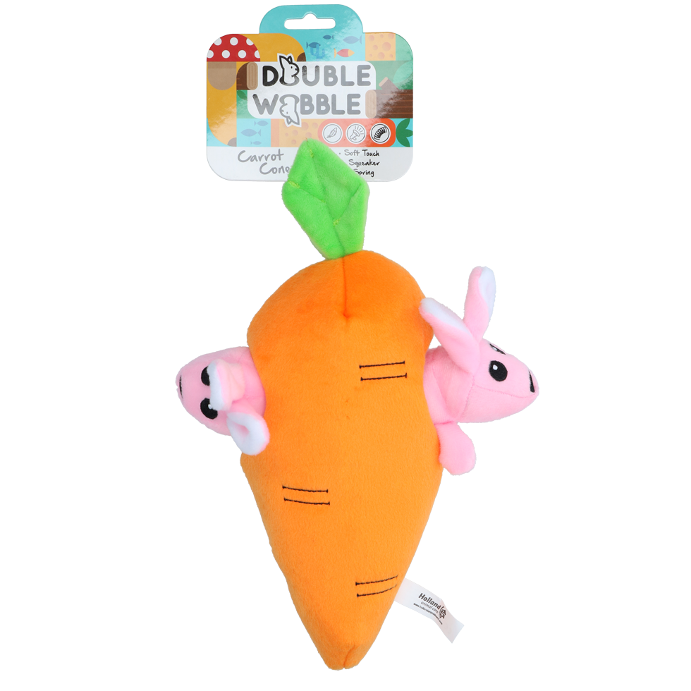 Double Wobble Carrot Conejos – Extra Weiches Kuscheltier Mit Lustigen Quietschern
