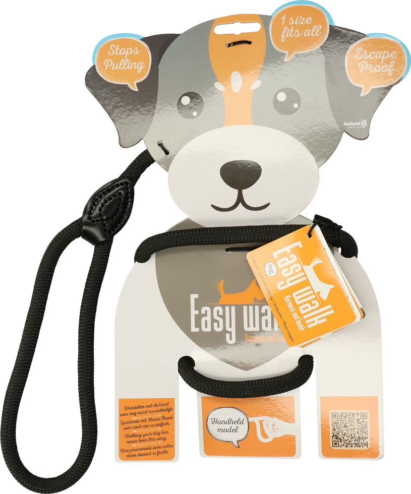 Easy Walk Handmodel Schwarz – Komfortable Leine Mit Integriertem Geschirr