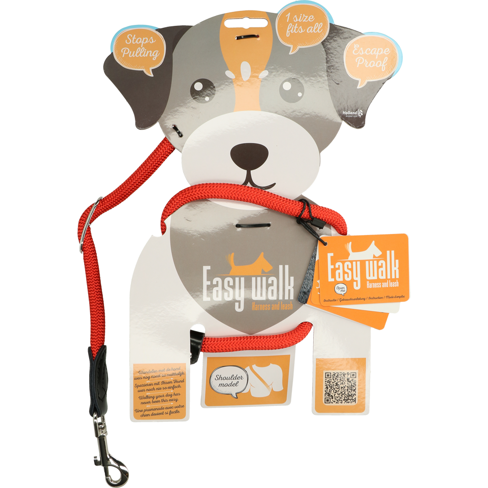 Easy Walk Schultermodell Rot Mini – Komfortables Geschirr Mit Zugentlastung
