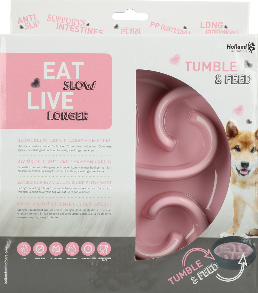Eat Slow Live Longer Tumble Feeder Rosa – Anti-Schlingnapf Für Langsame Fütterung