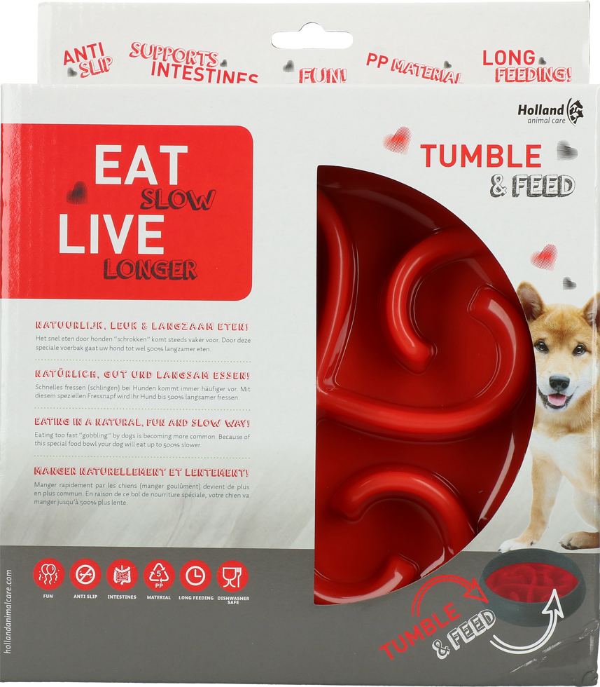 Eat Slow Live Longer Tumble Feeder Rot – Fördert Langsame Fütterung