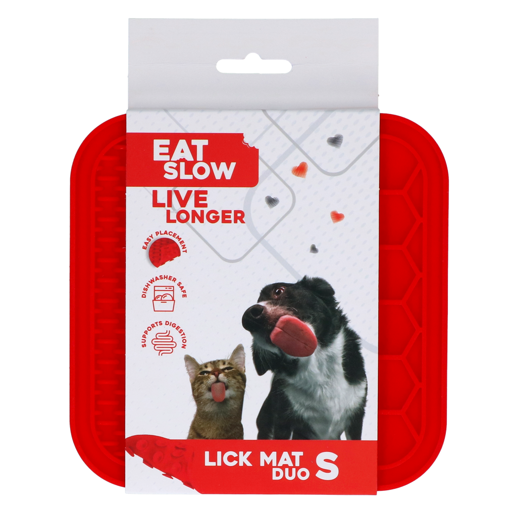 Eat Slow Live Longer Lick Mat Duo S Rot – Fördert Langsame Fütterung Und Spaß