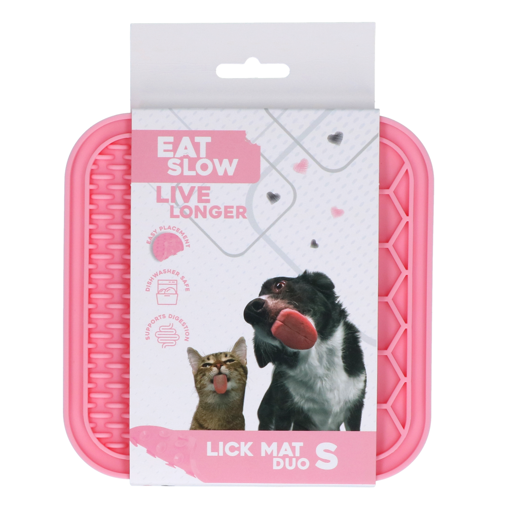 Eat Slow Live Longer Lick Mat Duo S Rosa – Fördert Langsame Fütterung für Haustiere