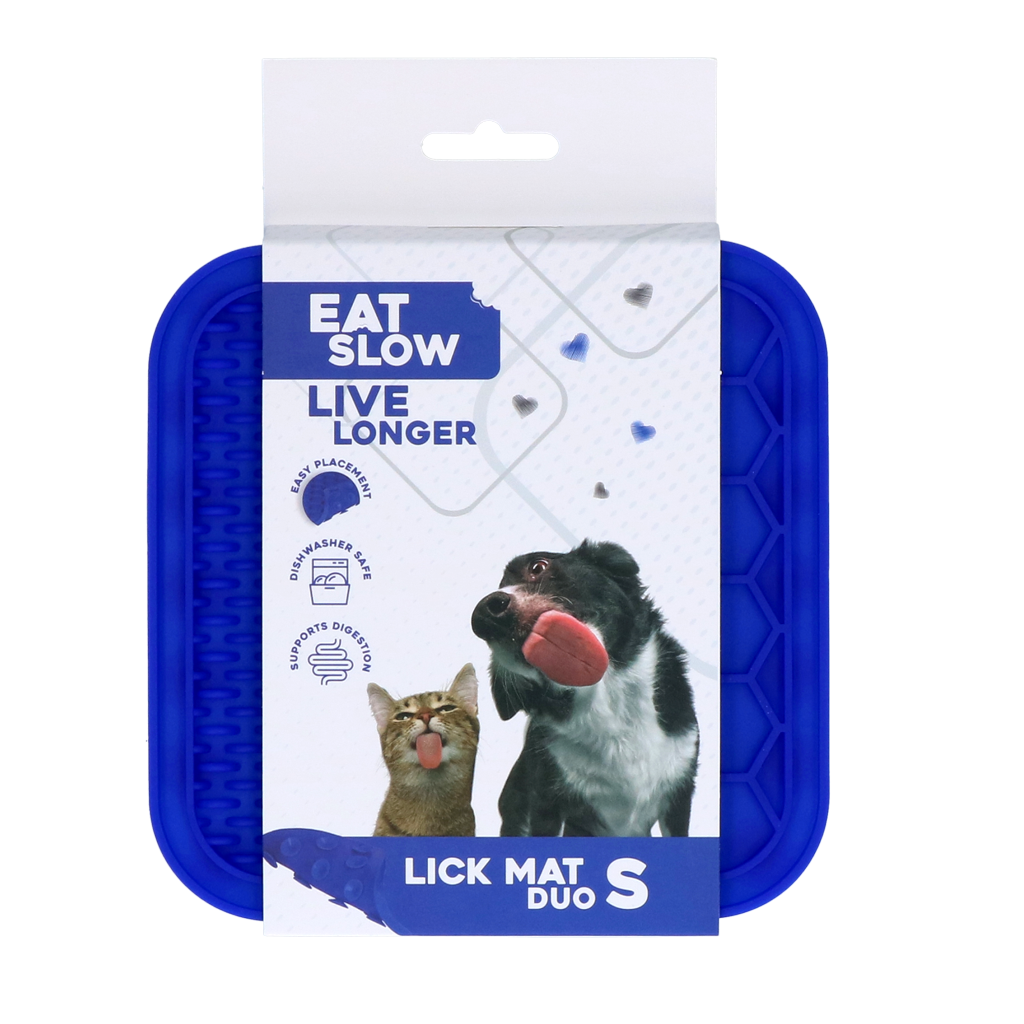 Eat Slow Live Longer Lick Mat Duo S Blau – Fördert Langsame Fütterung Mit Spannenden Mustern