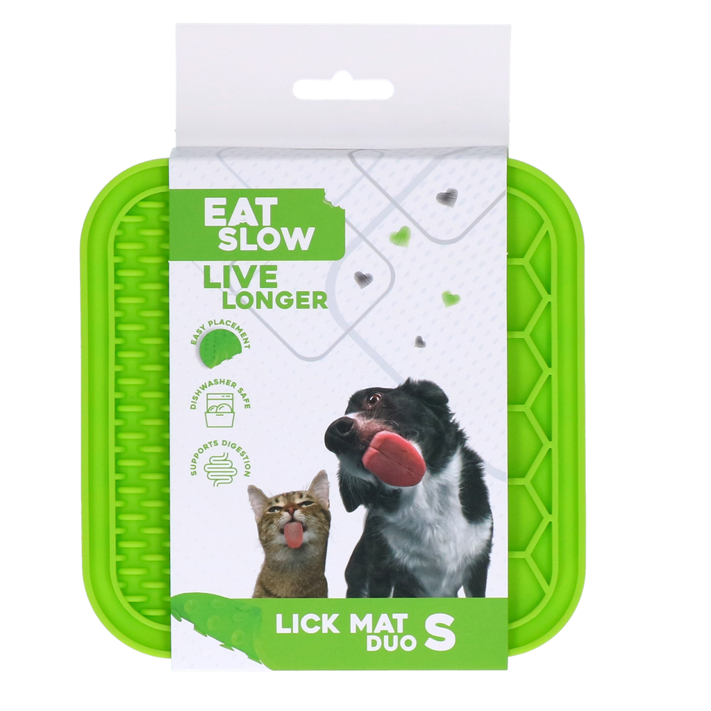 Eat Slow Live Longer Lick Mat Duo S Grün – Fördert Langsame Ernährung und Spaß beim Lecken