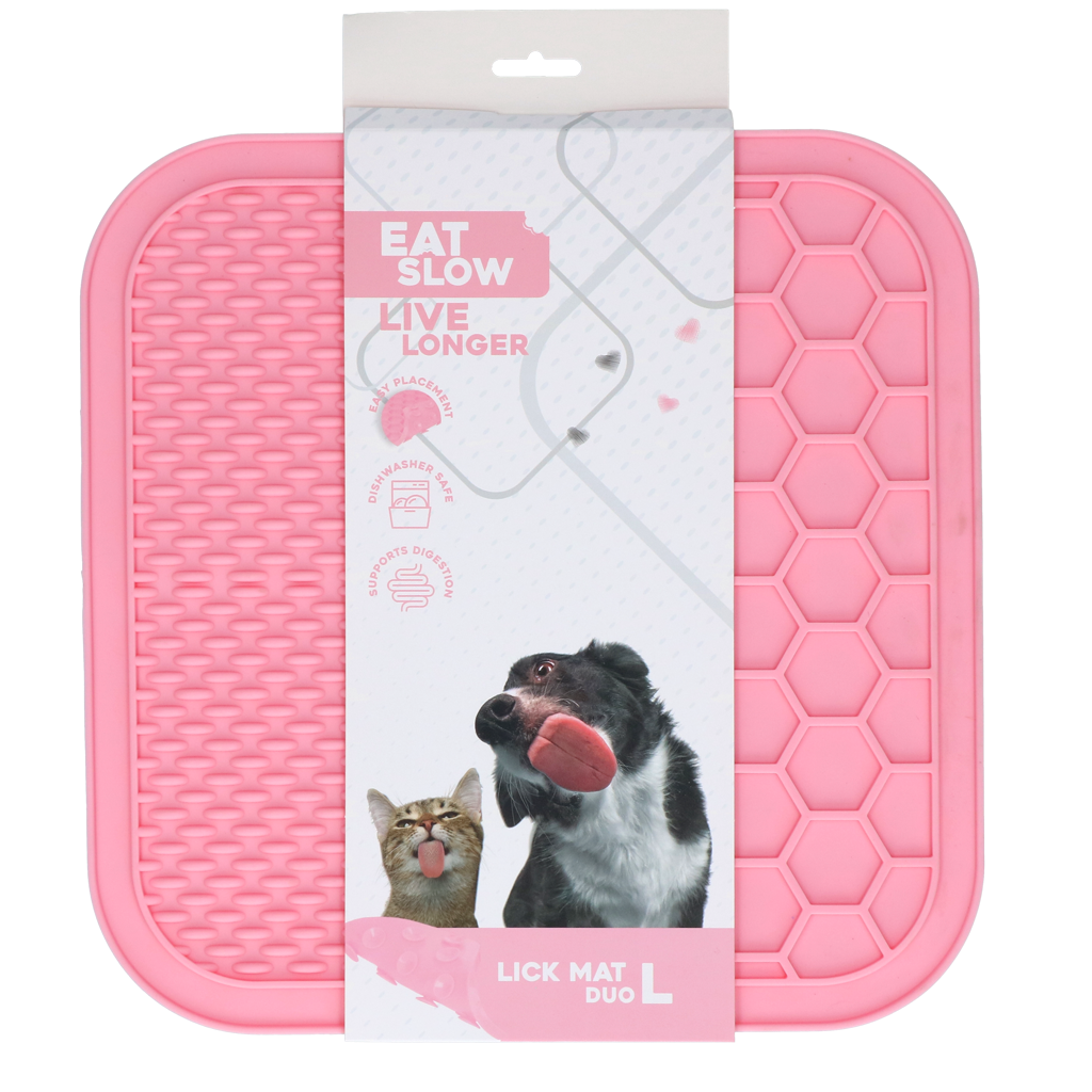 Eat Slow Live Longer Lick Mat Duo L Rosa – Fördert Langsame Futteraufnahme