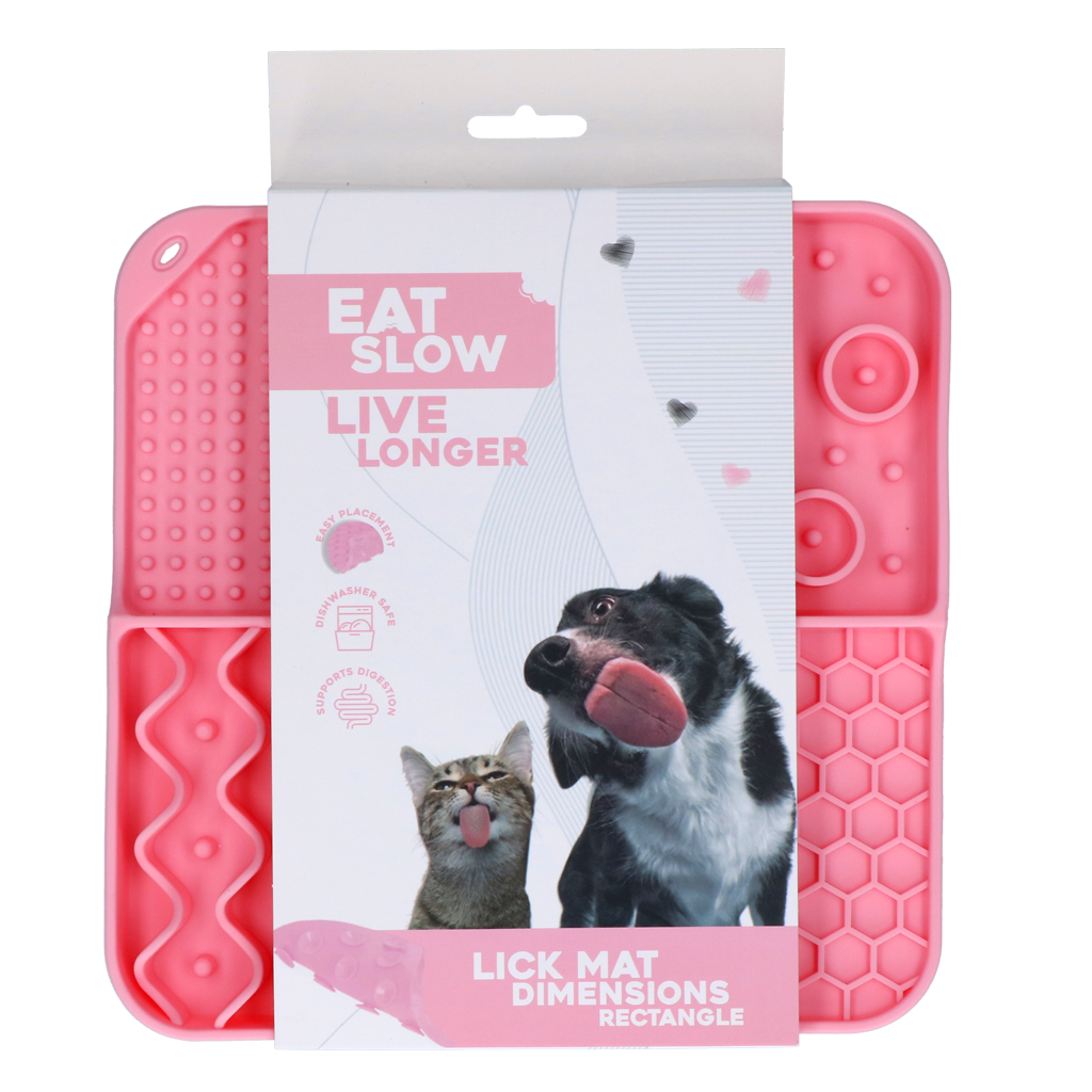 Eat Slow Live Longer Leckmatte Rosa – Fördert Langsame Fütterung und Beschäftigung
