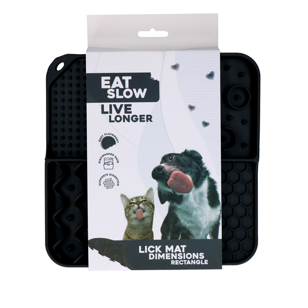 Eat Slow Live Longer Leckmatte Grau – Fördert Langsame Ernährung und Beschäftigung