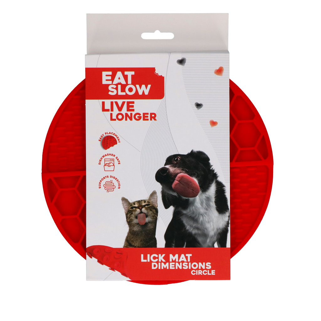 Eat Slow Live Longer Leckmatte Rund – Fördert Langsame Fütterung mit Tiefen Fächern