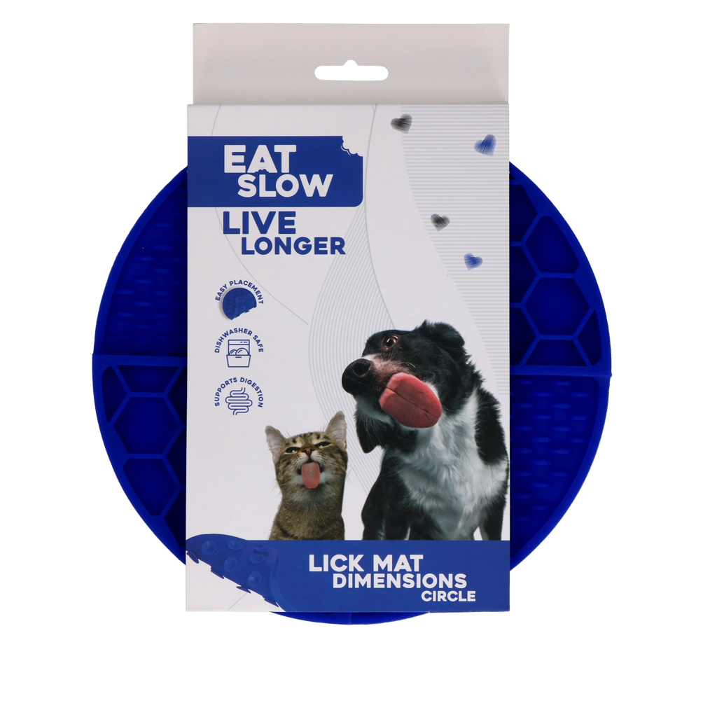 Eat Slow Live Longer Lickmatte Blau – Fördert Langsame Futteraufnahme