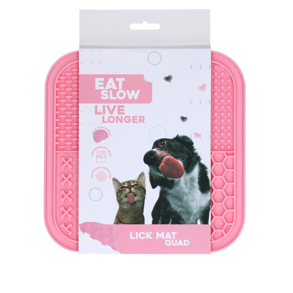 Eat Slow Live Longer Lick Mat Quad Rosa – Fördert Langsame Nahrungsaufnahme