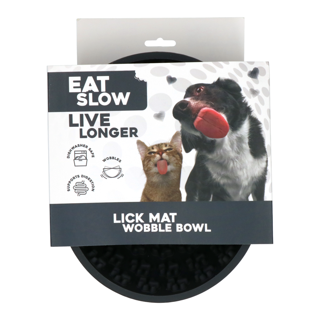 Eat Slow Live Longer Wackeliger Antischlingnapf Grau – Fördert Langsame Fütterung