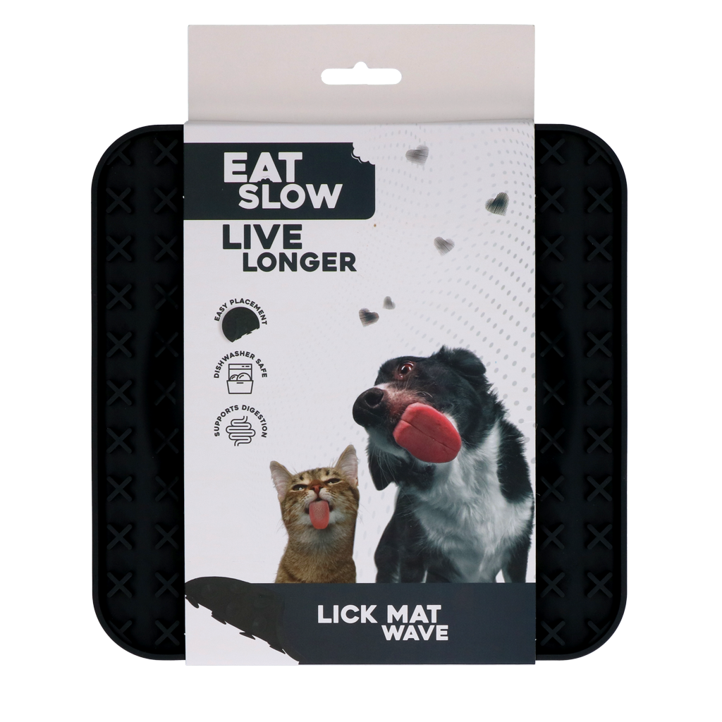 Eat Slow Live Longer Leckmatte Wave Grau – Fördert Langsame Fütterung