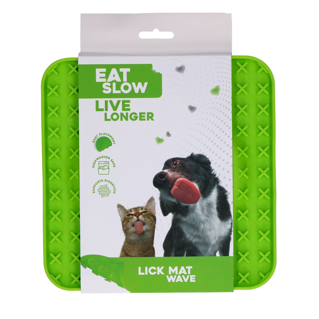 Eat Slow Live Longer Leckmatte Wave Grün – Fördert Langsame Fütterung und Beschäftigung