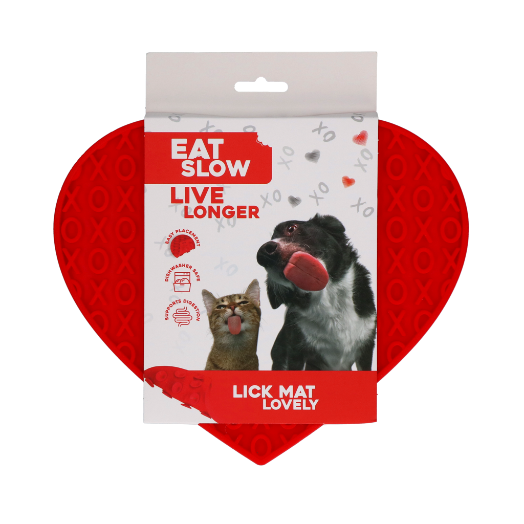 Eat Slow Live Longer Leckmatte Herz – Fördert Langsame Ernährung mit XO-Muster